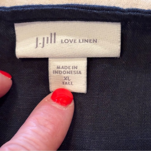 J Jill Love Linen Sleeveless Pintuck Dress in Navy, XL Tall, Beachy Summer Comfy - Picture 8 of 13
